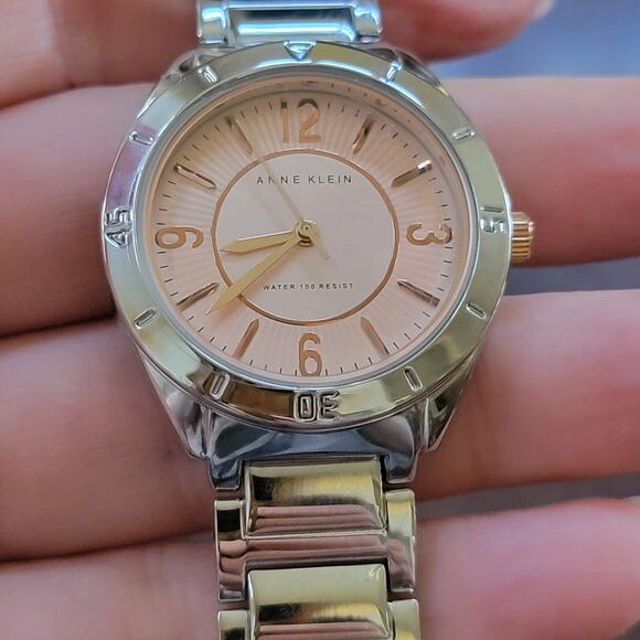Watches Anne Klein Two-Tone Rose Dial Watch Gold Silver Link Bracelet main image 5